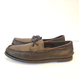 Sperry Men's Authentic Original Leather Boat Shoe 13 black leather and lace